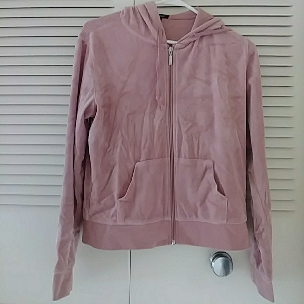 A Blush light sweatshirt in velor with zipper